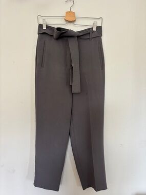Aritzia Jallade Tie-Waist Trousers - Charcoal Gray